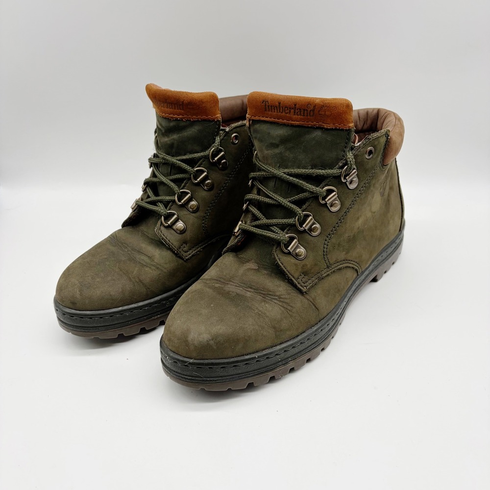 Timberland Boots Womens 9 Green Euro Hiker Ankle Nubuck Leather 69560 Laced Lug - Picture 6 of 8